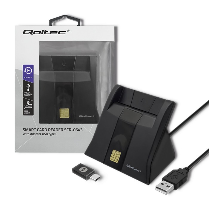 Qoltec  Smart chip card scanner USB2