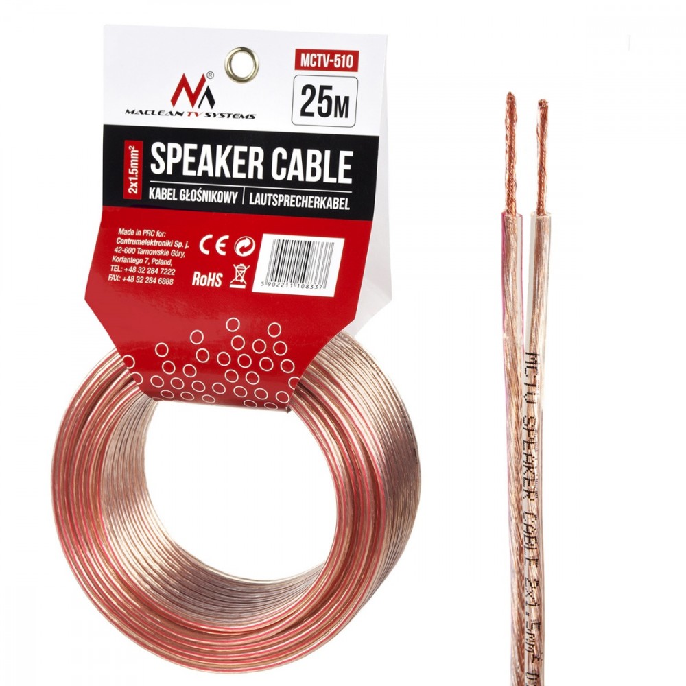 Maclean  Speaker cable 25m MCTV-510 2x1