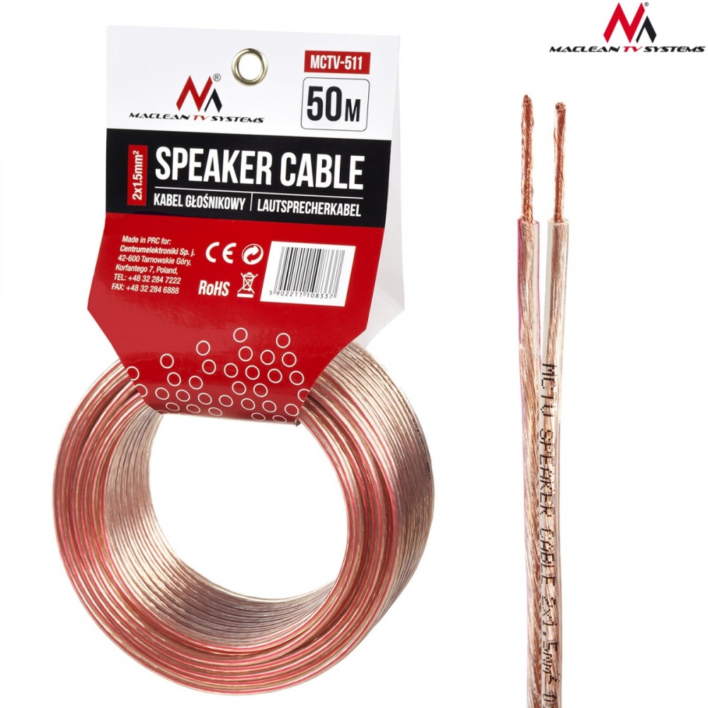Maclean Speaker cable 50m MCTV-511 2x1