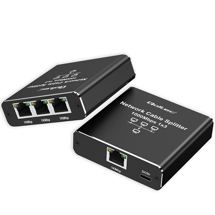 Qoltec Splitter Ethernet mini SWITCH 1x3