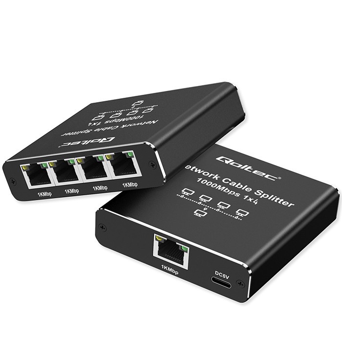 Qoltec Splitter Ethernet mini SWITCH 1x4