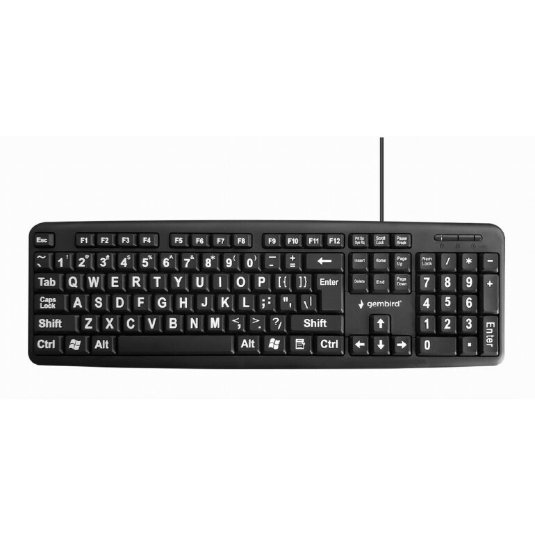 Gembird Standard keyboard USB for senior