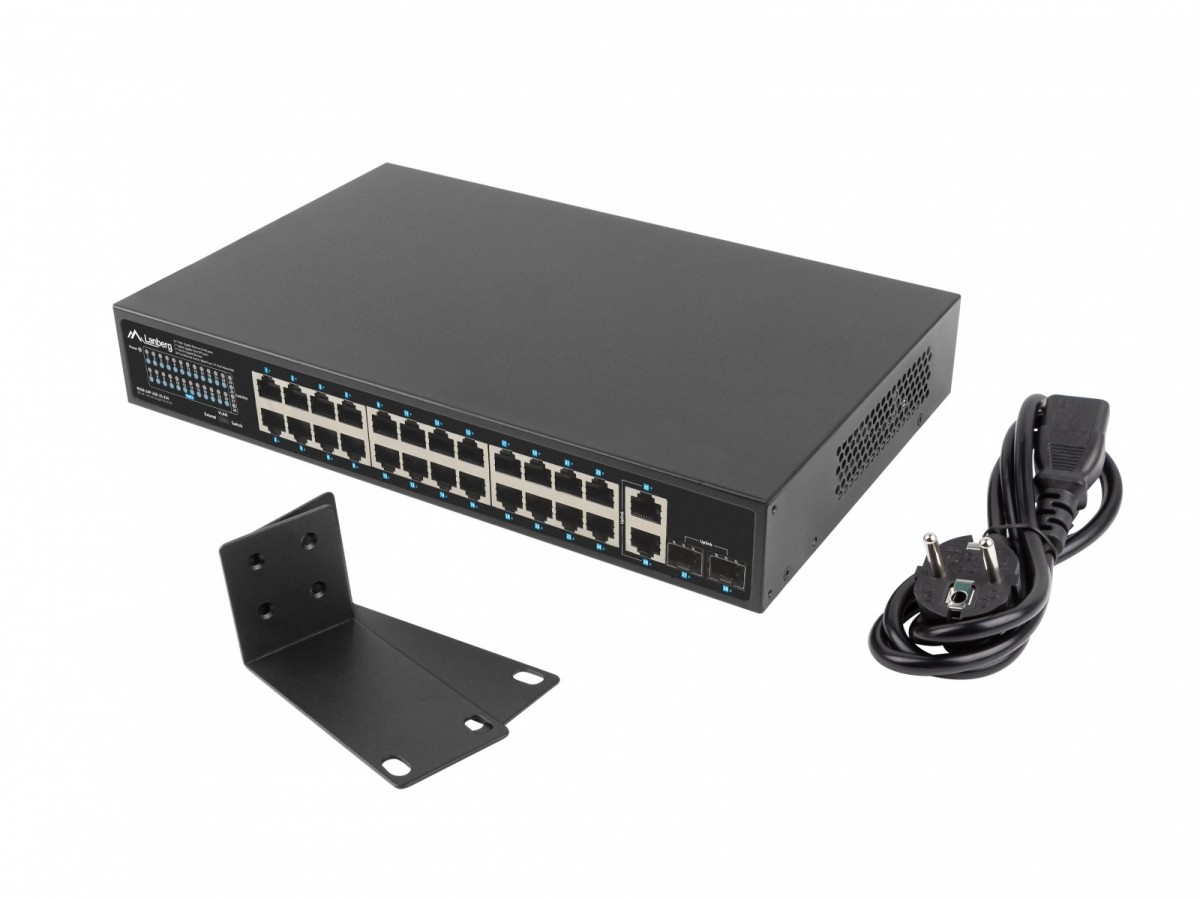LANBERG  Switch 24x1GB POE+ 2xGB RSGE-24P-2GE-2S-25