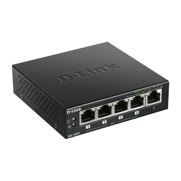 D-Link Switch DGS-1005P 5xGbE (4xPoE+ 60W)