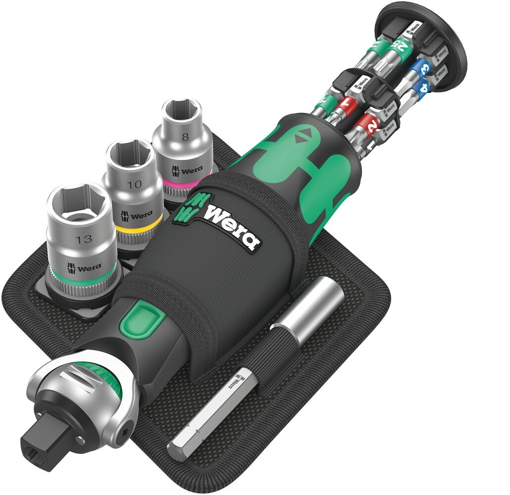 WERA Tool set with ratchet 3/8"