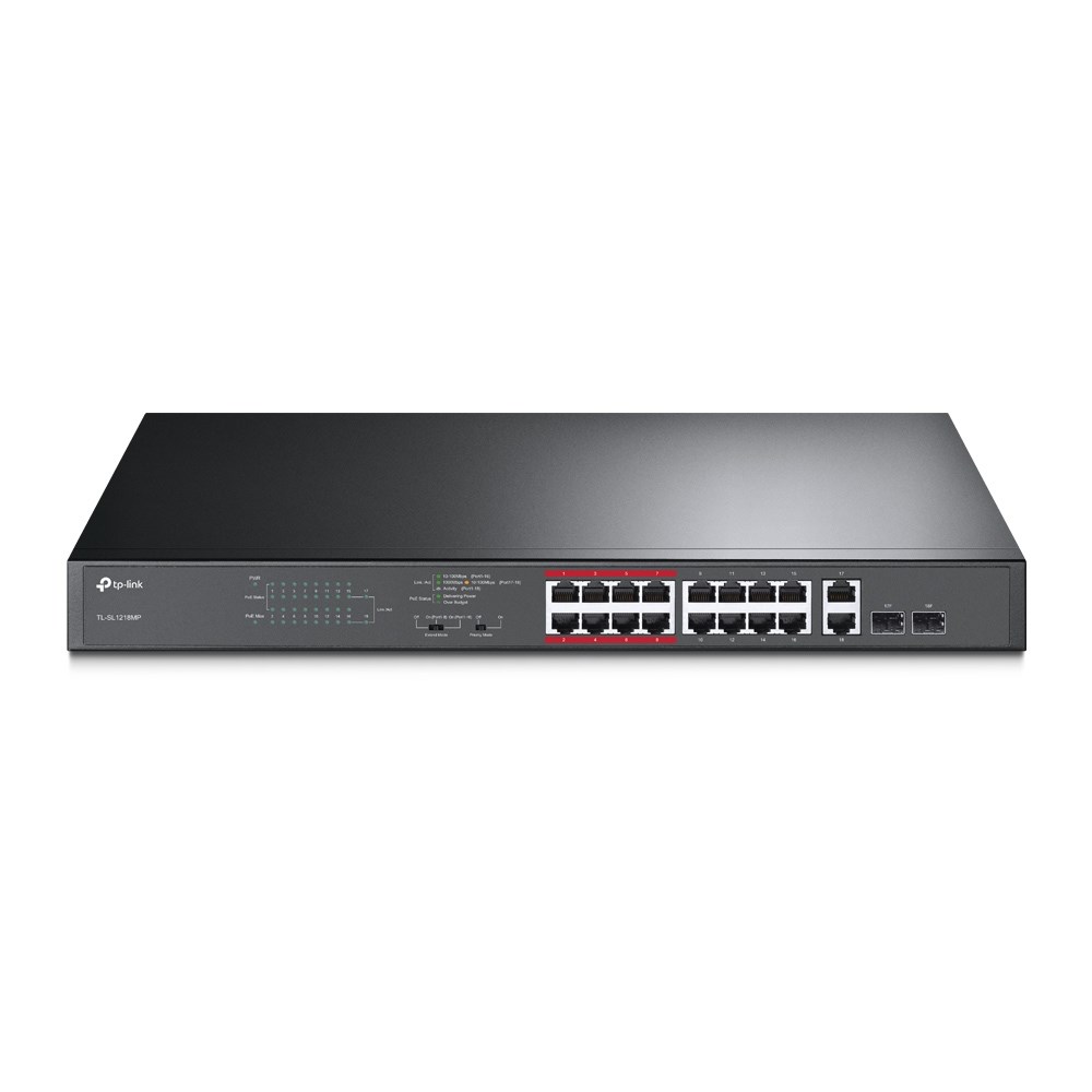 TP-LINK SL1218MP Switch 16xFE PoE+ 2x1Gb