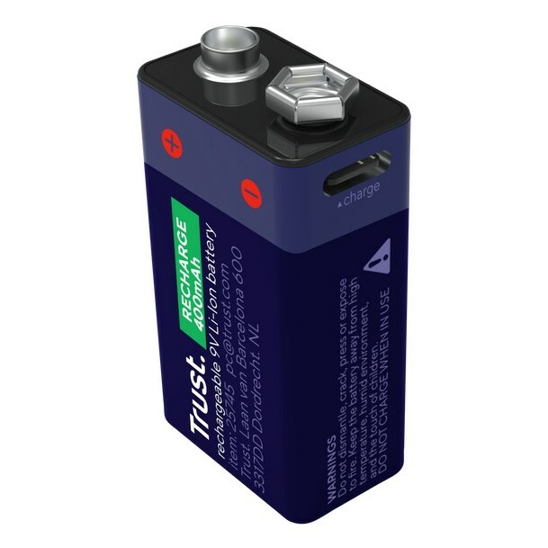 Trust  USB-C rechargeable 9V battery |