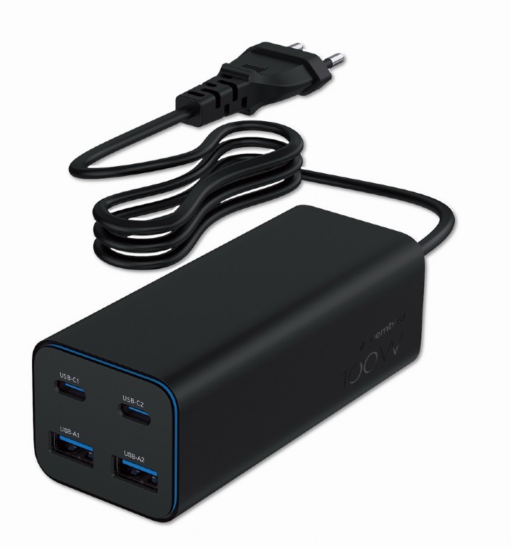 Gembird Universal charger 100W GaN 2xUSB-A