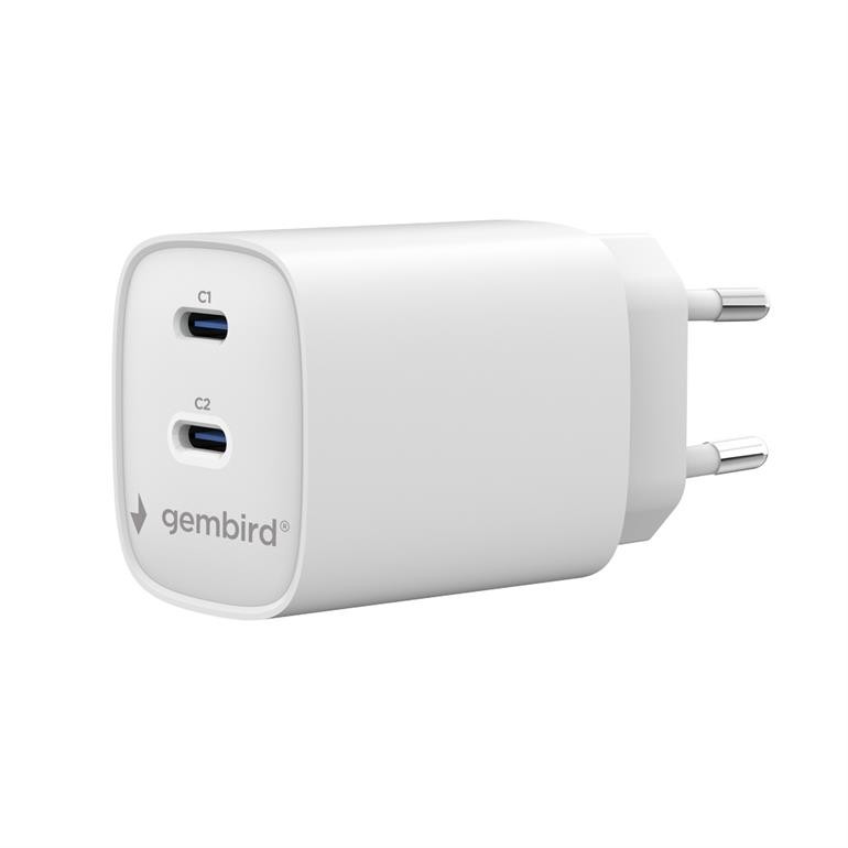 Gembird Universal charger 2xUSB-C PD 45W