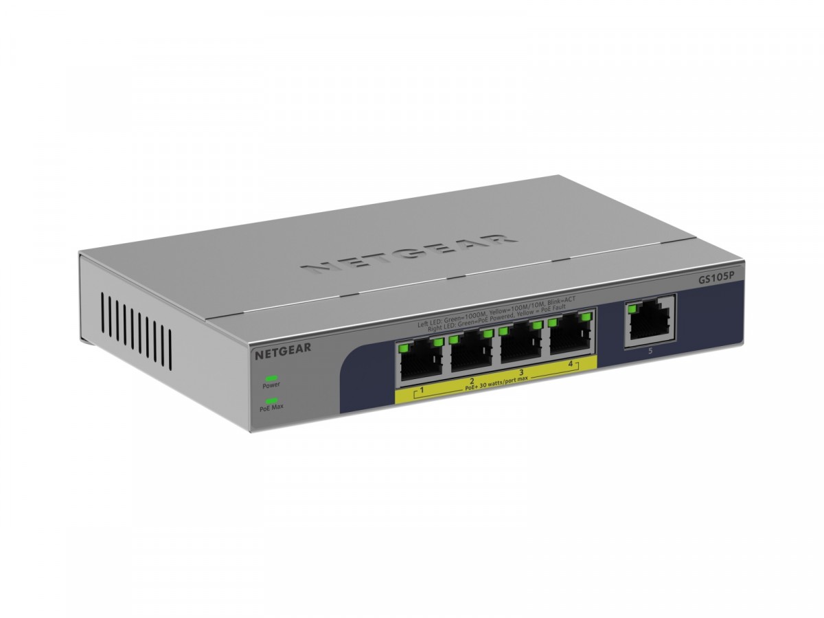 NETGEAR Unmanaged PoE/PoE+ Switches 5 ports