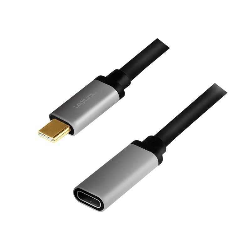 LogiLink  USB-C M/F cable, 4K/60Hz , alu