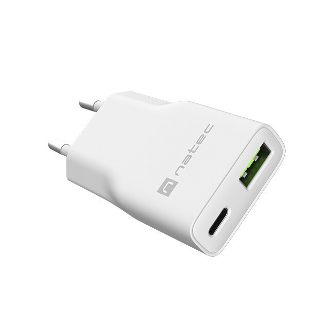 NATEC  USB Charger  slim RiberaGAN 1xUSBC+1xUSBA