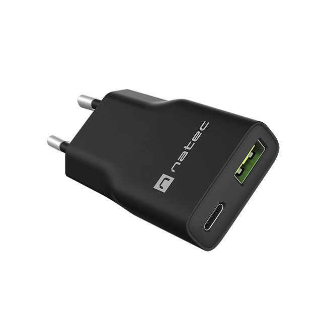 NATEC  USB Charger  slim RiberaGAN 1xUSBC+1xUSBA