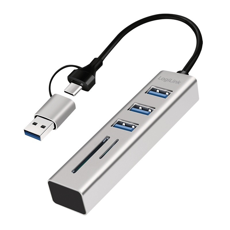 LogiLink USB3.0 hub USB-A, SD/mic
