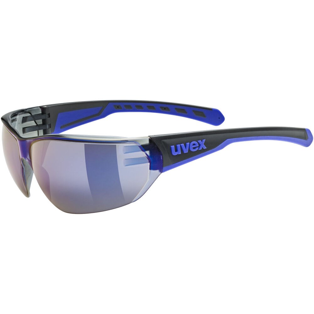 Uvex Equate cycling glasses, black/blue matt/mirror