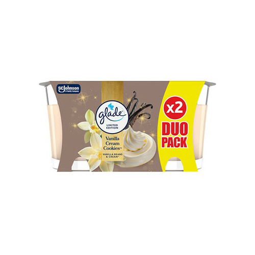 Glade Vanilla Cream Cookies Candle Duo