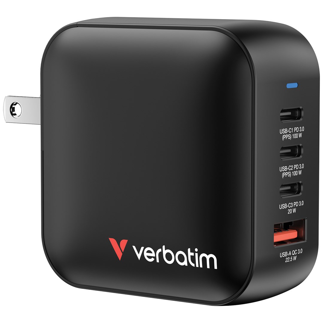 Verbatim  Mini GaN Charger 100W 3xUSB-C