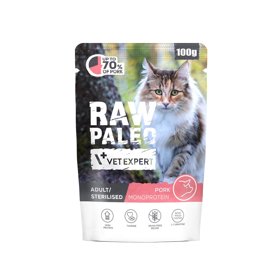 VetExpert Raw Paleo Adult Sterilised Pork