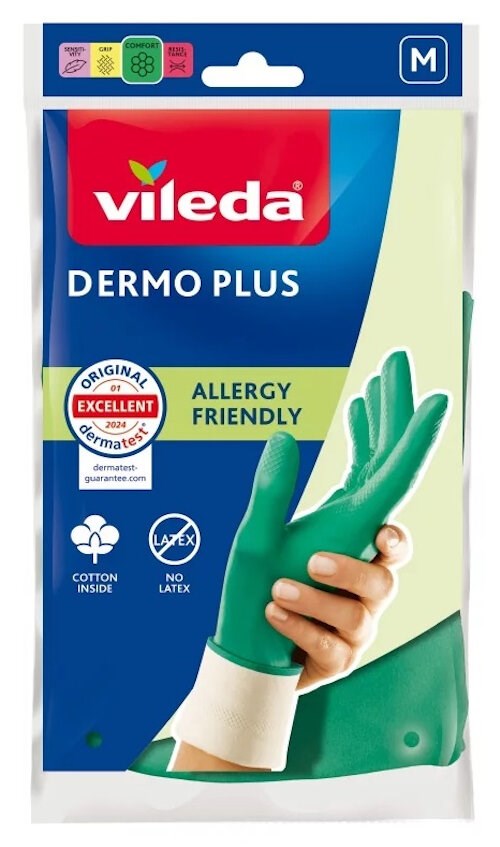 Vileda Dermo Plus `M` Gloves Green