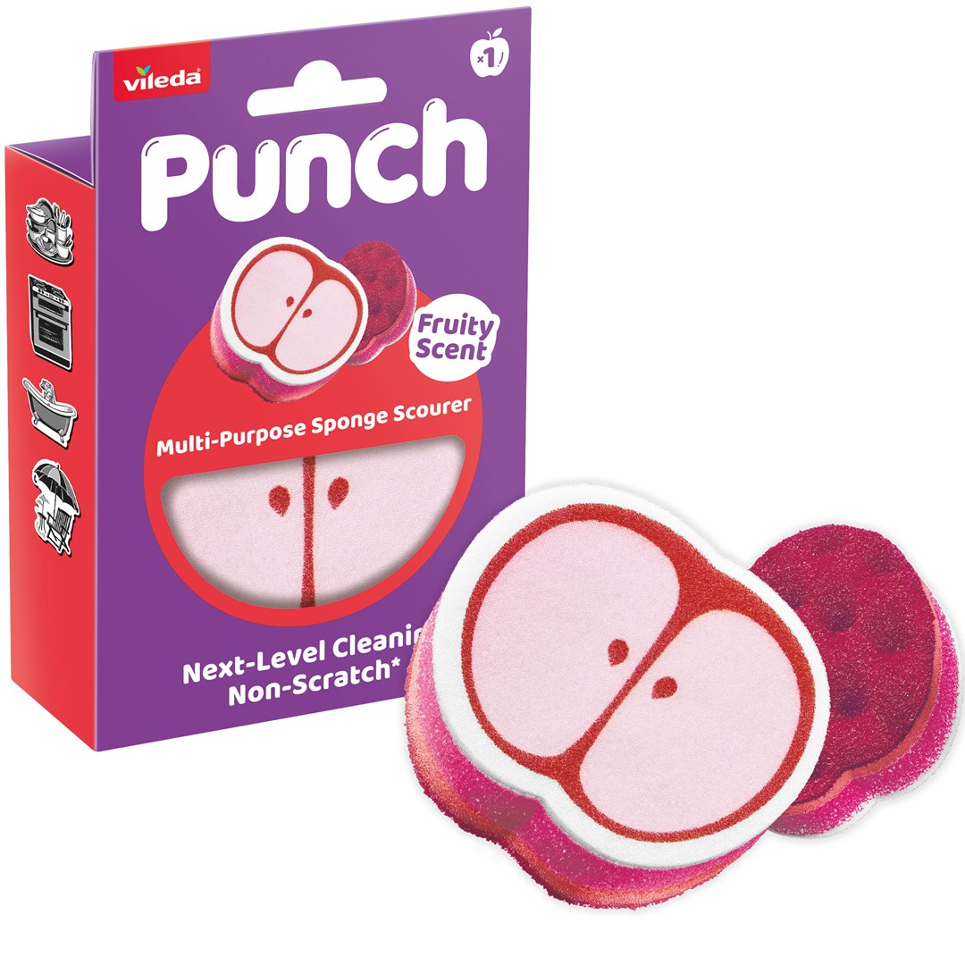 Vileda  Punch All-Purpose Sponge – Apple