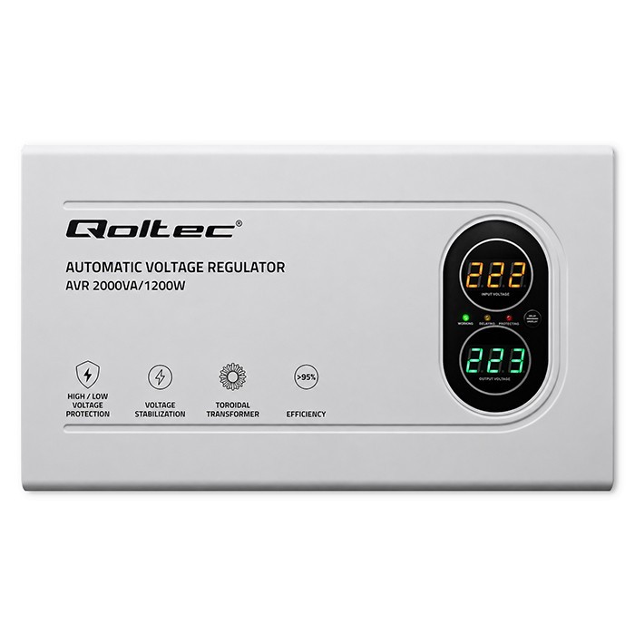 Qoltec  Voltage stabilizer AVR 2000VA 1200W