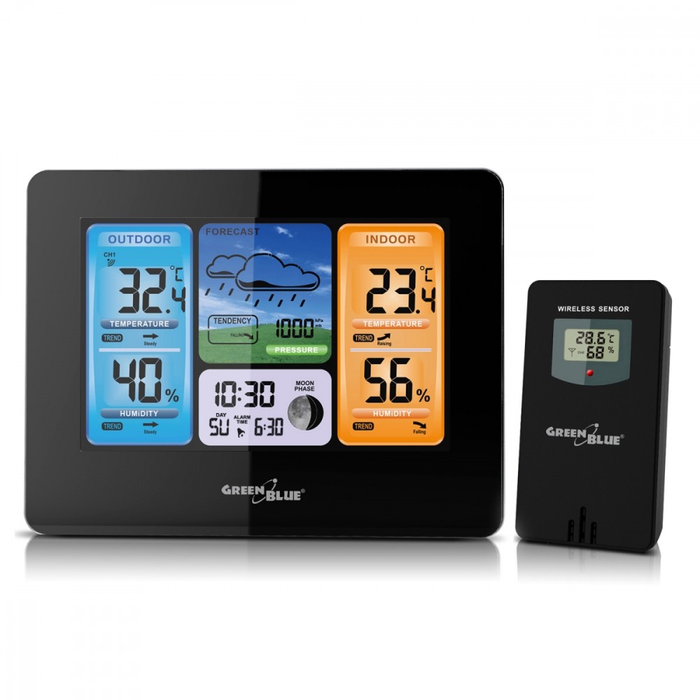 GreenBlue Weather Station colorful Fi wireless