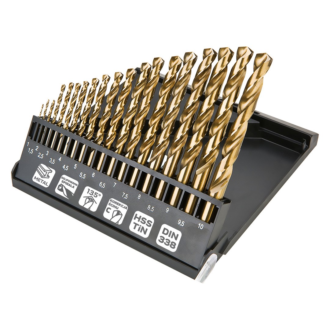 NEO TOOLS Wiertła do metalu HSS-TiN