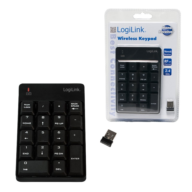 LogiLink Wireless numeric keypad, 18 keys