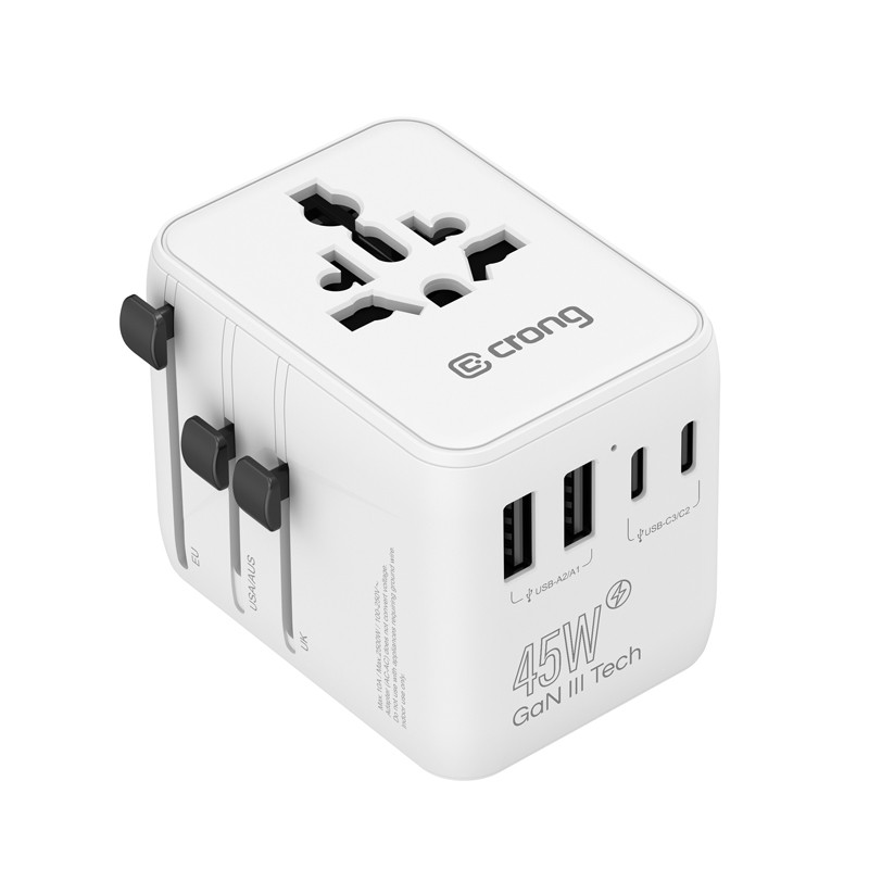 CRONG  World Travel Adapter GaN 45W